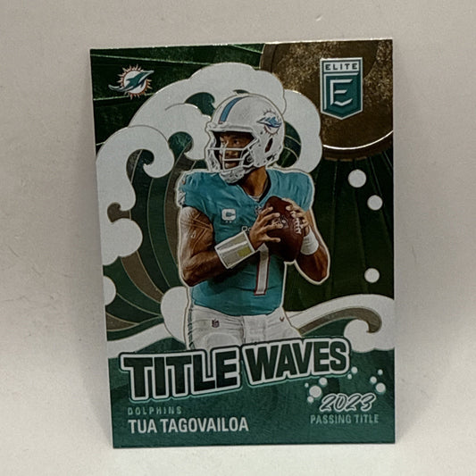 Tua Tagovailoa 2024 Panini Donruss Elite - Title Waves Green #8 NFL Dolphins