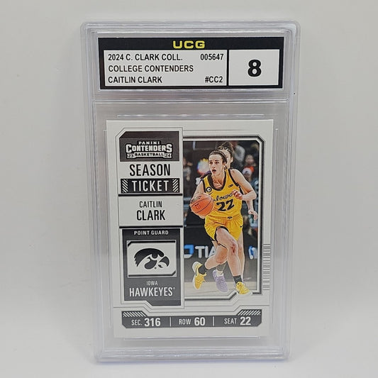 2024 Panini Donruss Caitlin Clark Indiana Fever Rookie Card #CC2 Graded 8 WNBA