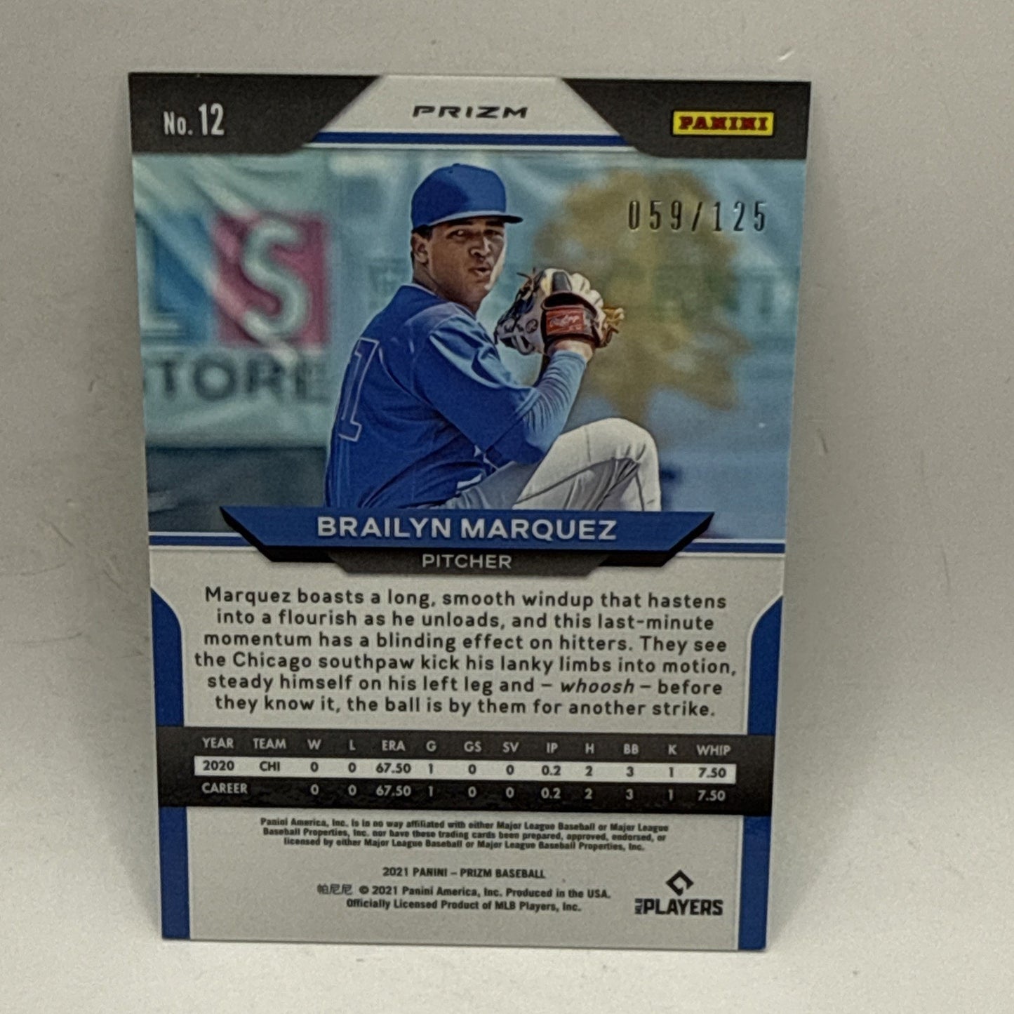 2021 Panini Prizm Lime Green Prizm /125 Brailyn Marquez #12 Rookie RC