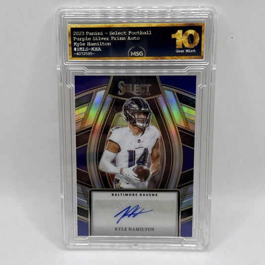 2023 Panini Select Kyle Hamilton Autograph Prizm NFL Ravens Graded 10 Gem Mint