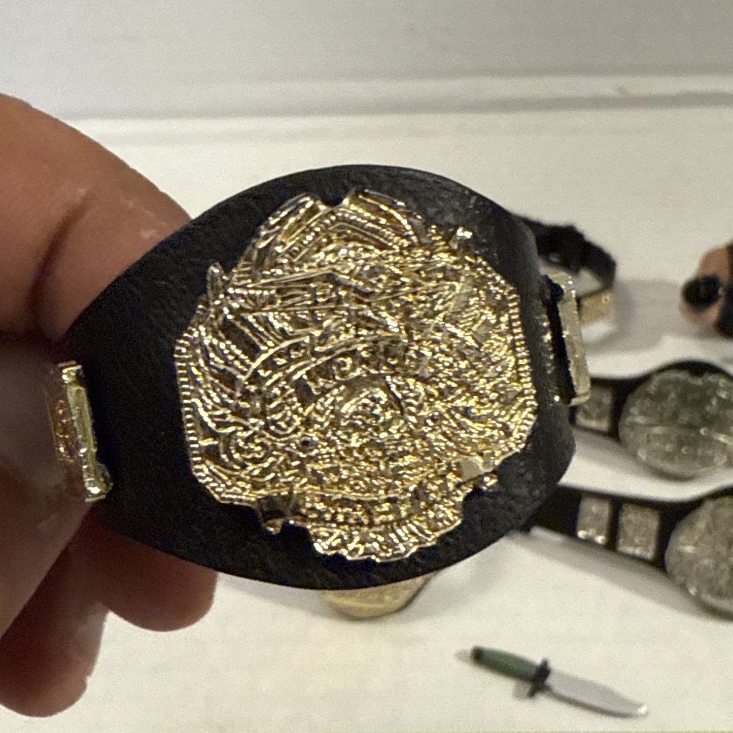 WWE Tag Team Championship Title Belt Set lot Of Action Figure Accessories TNA