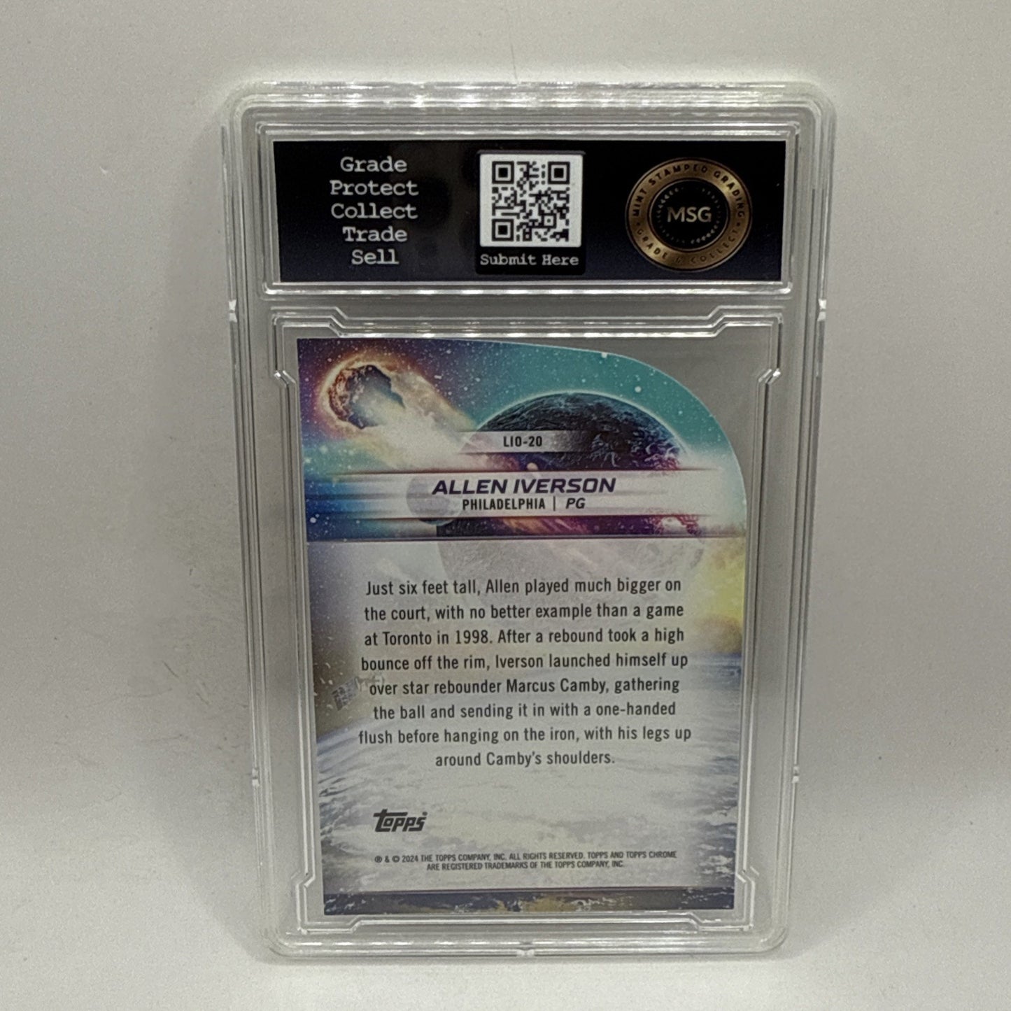 2023-24 Topps Cosmic Chrome - Launched Into Orbit Allen Iverson #LIO-20 Graded 7