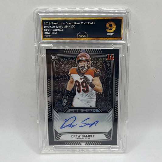 2019 Panini Obsidian Rookie Autograph Auto #61 Drew Sample #d /150 RC Bengals