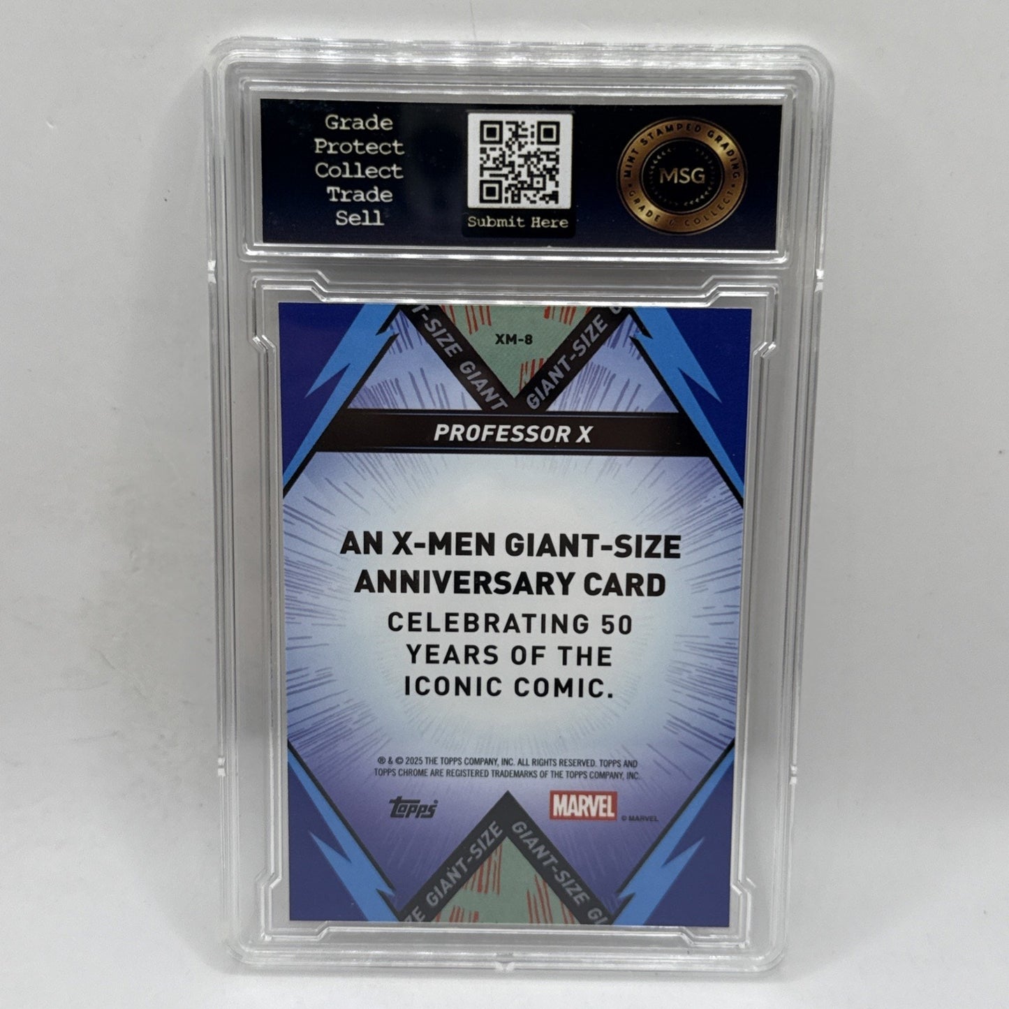 2025 Topps Chrome Marvel Professor X (X-men) 50th Anniversary #XM-8 Graded 9