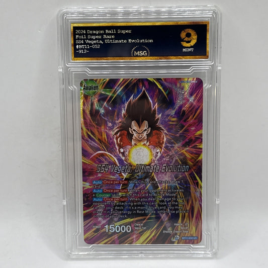 SS4 Vegeta Ultimate Evolution BT11 Leader Foil Dragon Ball Super Graded 9