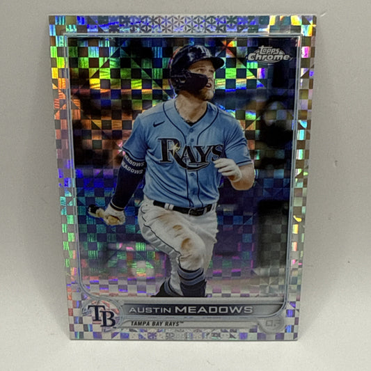 2022 #10 Austin Meadows Topps Chrome Baseball X-Fractor Tampa Bay Rays