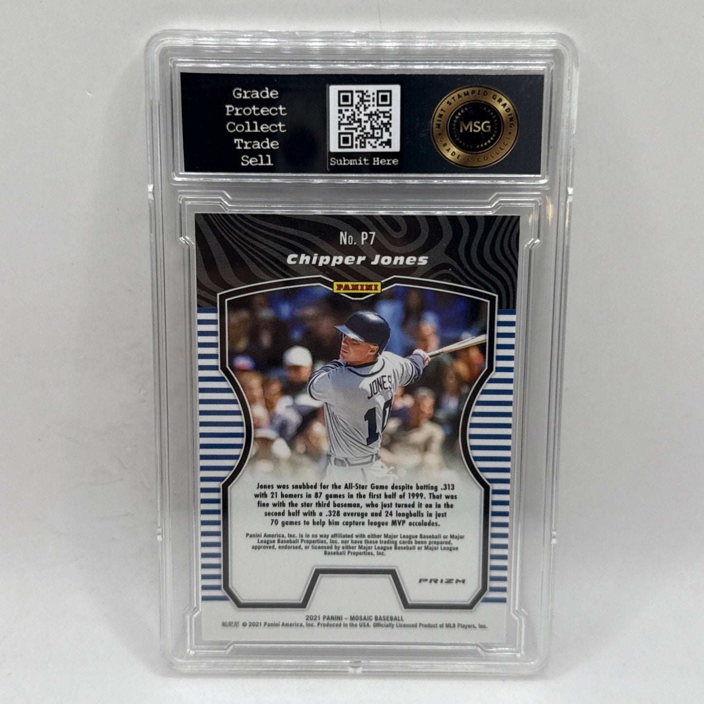 2021 Panini Mosaic Baseball Producers Silver Prizm Chipper Jones #P7 Graded 10