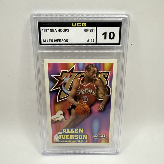 1997 HOOPS ALLEN IVERSON #114 Graded 10 Gem Mint NBA 76ers