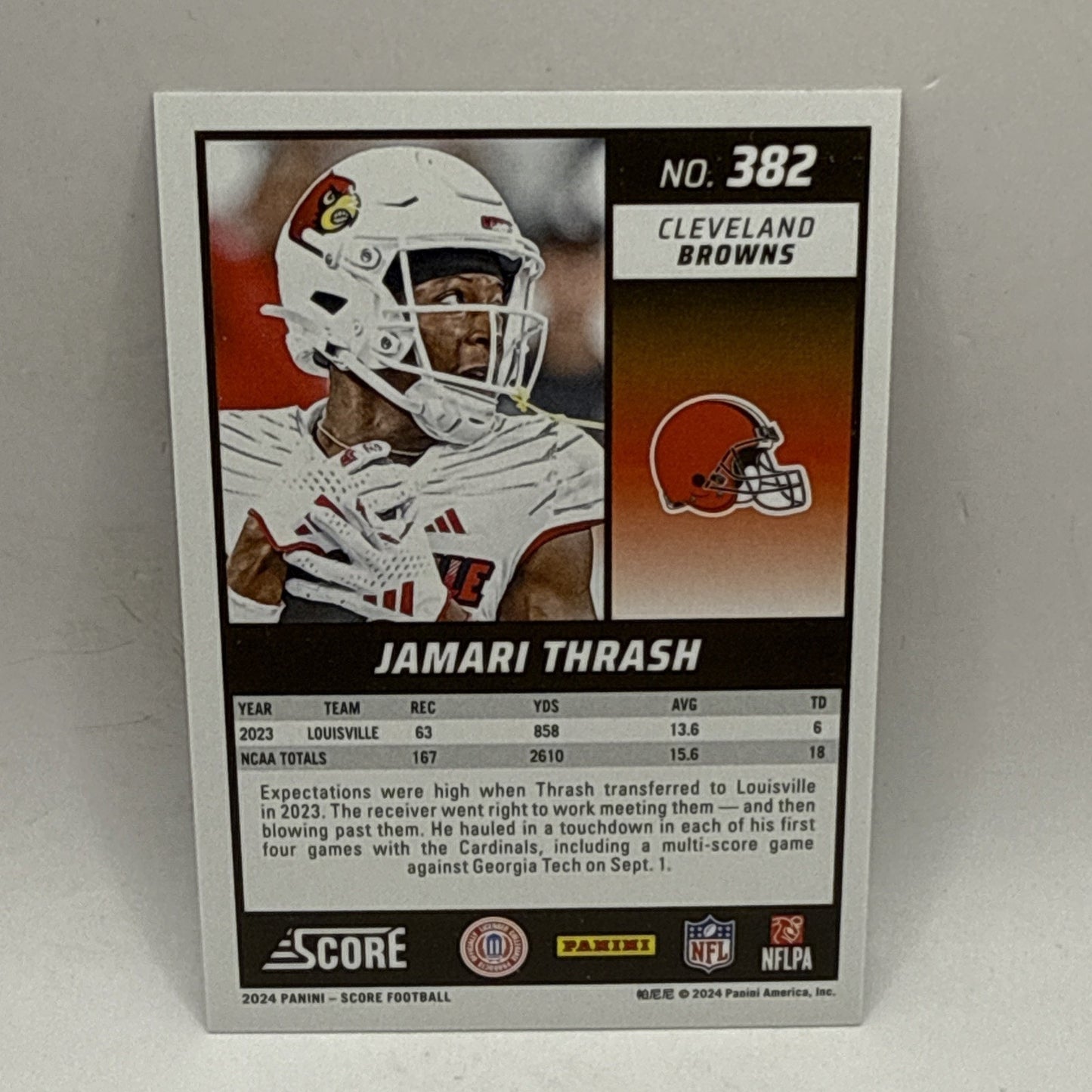 2024 Score #382 Jamari Thrash RC Silver Chrome Numbered /135