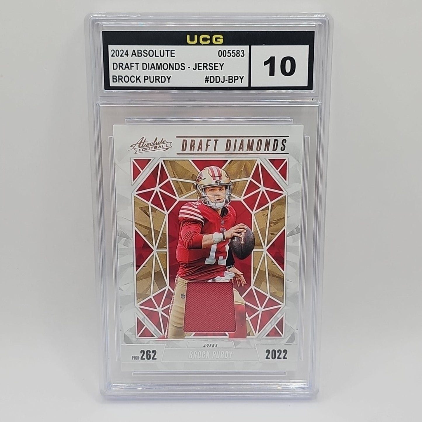 2024 Panini Absolute BROCK PURDY DRAFT DIAMONDS JERSEY PATCH 49ERS Graded 10
