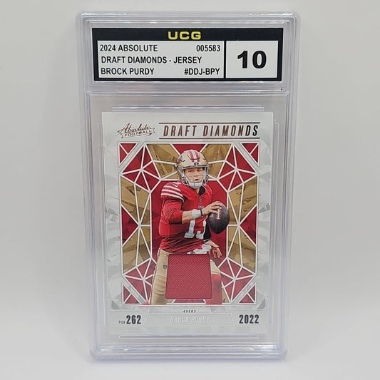 2024 Panini Absolute BROCK PURDY DRAFT DIAMONDS JERSEY PATCH 49ERS Graded 10