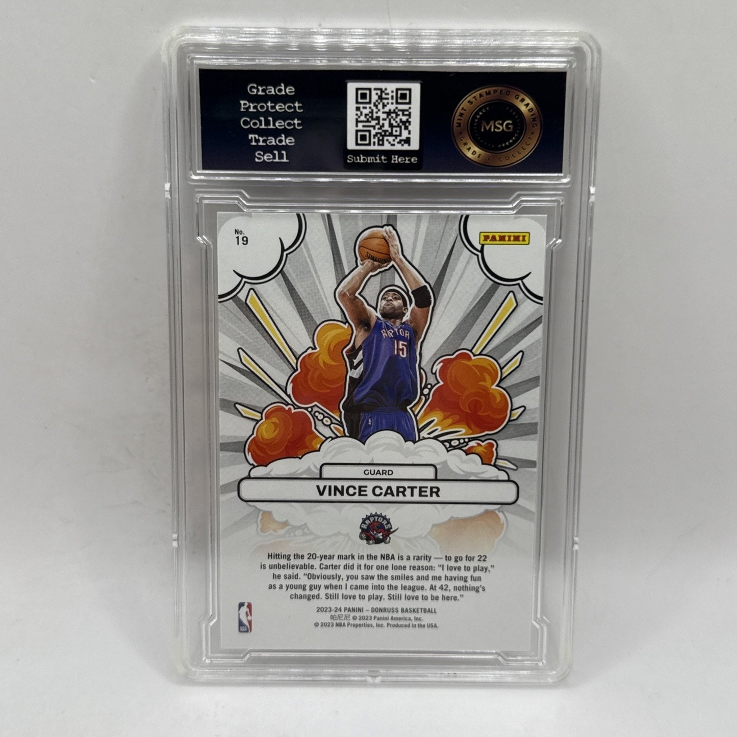 2023-24 Panini Donruss Vince Carter - Bomb Squad #19 - Toronto Raptors Graded
