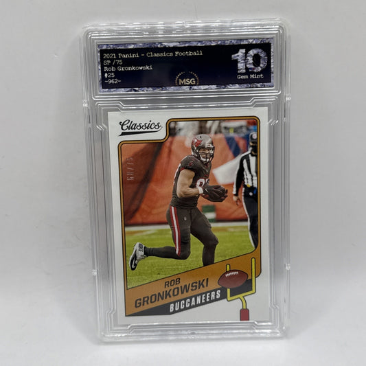 SP /75 ROB GRONKOWSKI 2021 Panini Classics Blue Back Football #25 Graded 10