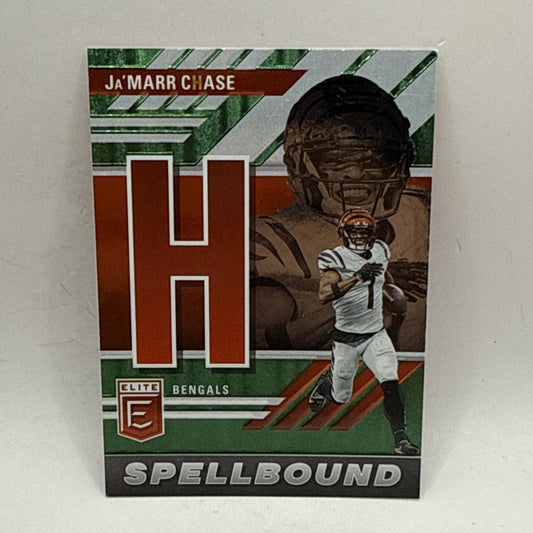 2023 Donruss Elite JA’MARR CHASE Spellbound "H" Green NFL Bengals SB-JC