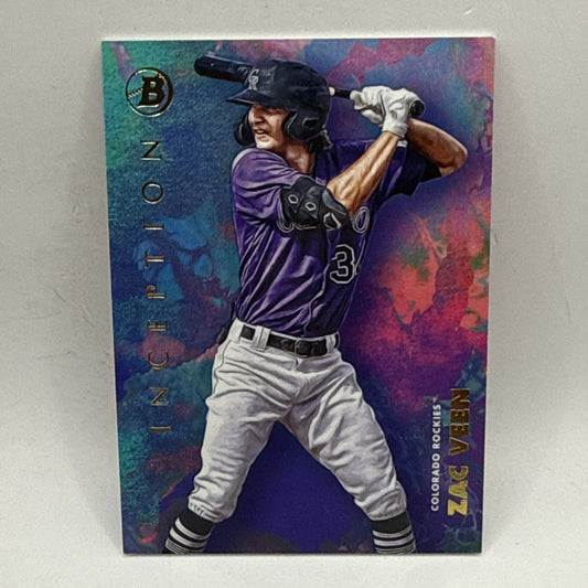 Zac Veen 2021 Bowman Inception #86 Colorado Rockies Prospect MLB Thick Card