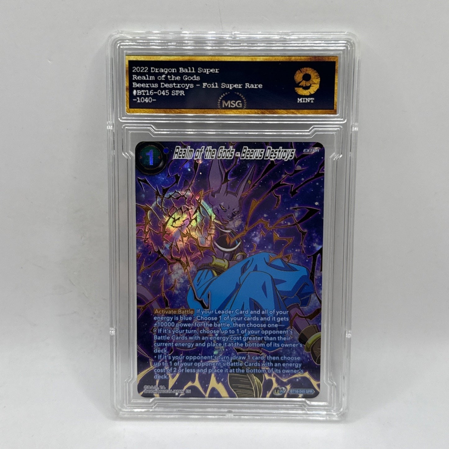 Dragon Ball Super Card - Realm of the Gods Beerus Destroys Graded 9 Mint