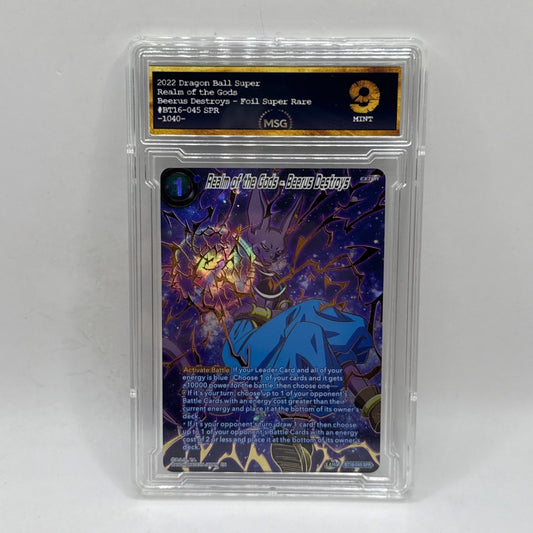 Dragon Ball Super Card - Realm of the Gods Beerus Destroys Graded 9 Mint