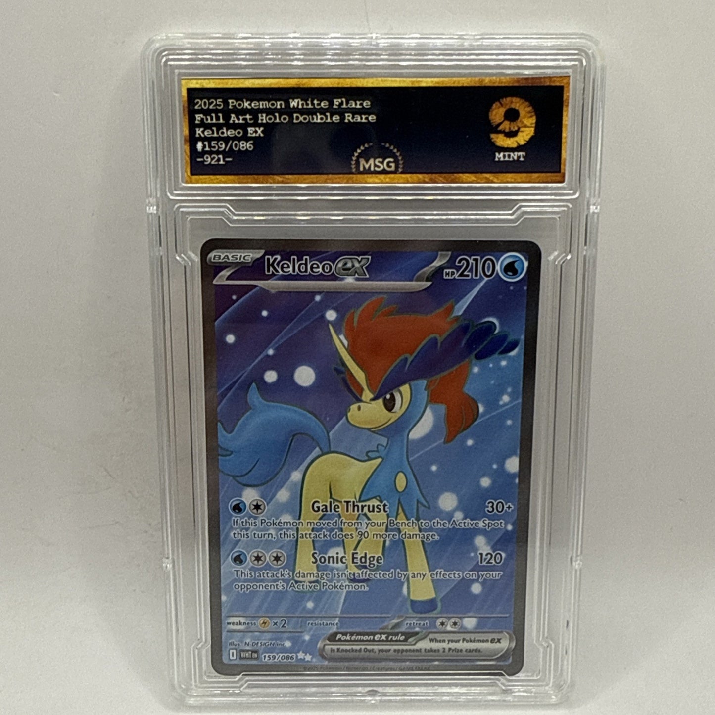 Keldeo ex 159/086 SV: White Flare Holo Pokemon TCG Graded 9 Collectible Card
