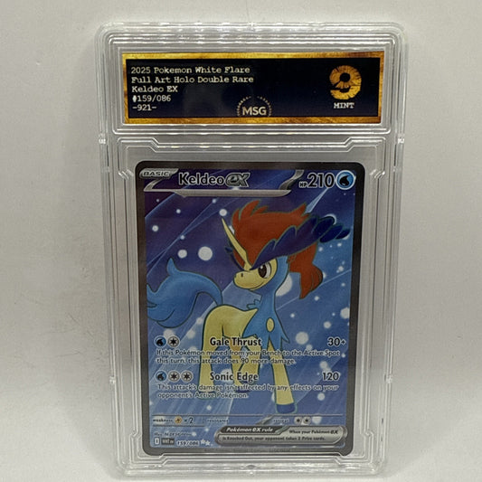 Keldeo ex 159/086 SV: White Flare Holo Pokemon TCG Graded 9 Collectible Card