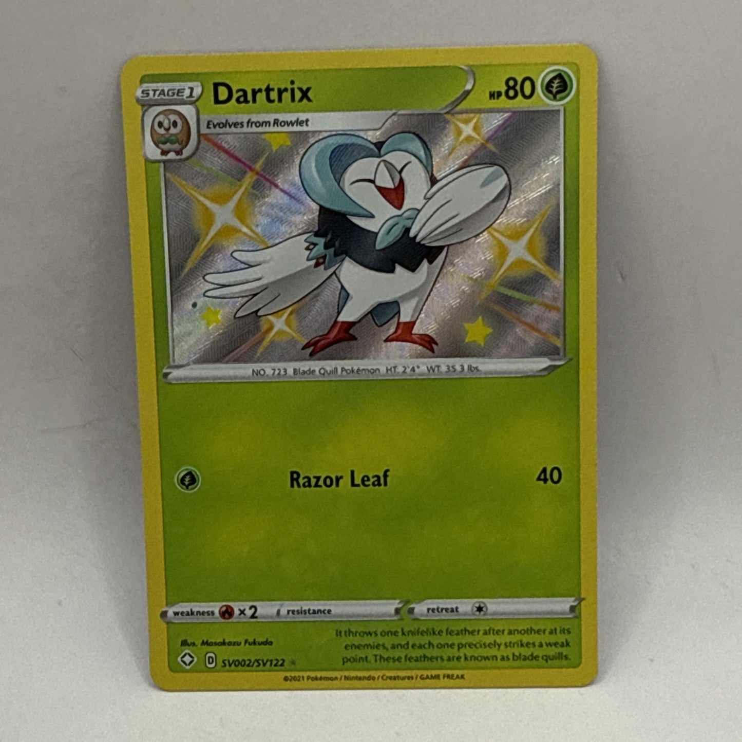 Dartrix SV002/SV122 Pokemon TCG Shining Fates Shiny Vault #DARTRIX English LP