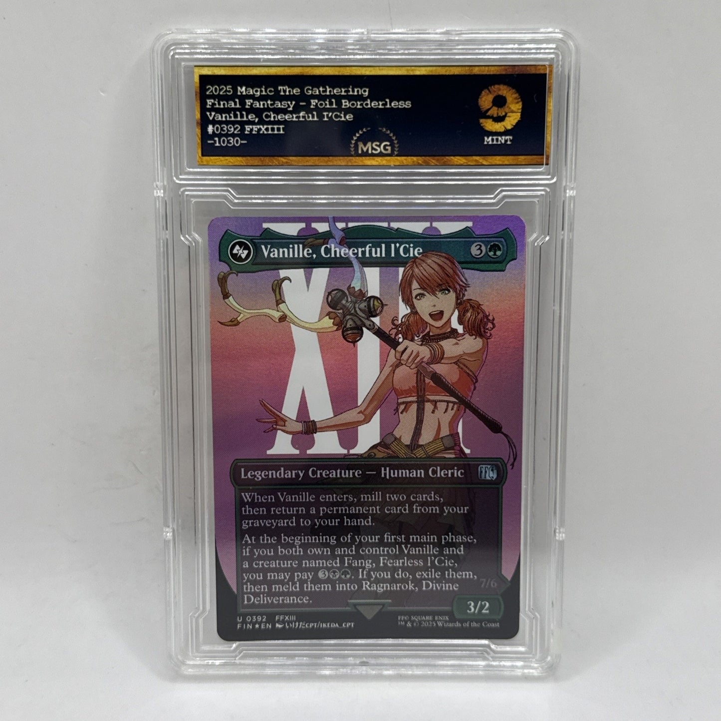 Vanille, Cheerful l'Cie - Borderless Foil MTG Final Fantasy FFXIII Graded 9