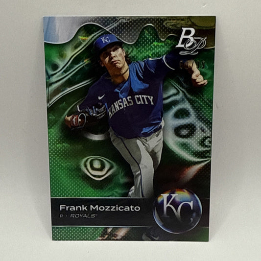 Frank Mozzicato - KC Royals - RARE /99 - 2023 Bowman Platinum GREEN ICE #TOP-87
