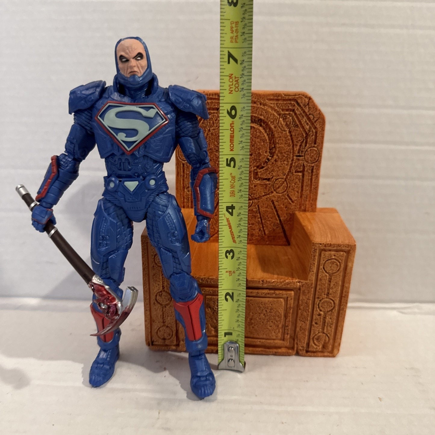 McFarlane DC Comics Multiverse Darkseid War blue LEX LUTHOR POWER SUIT w/ Throne