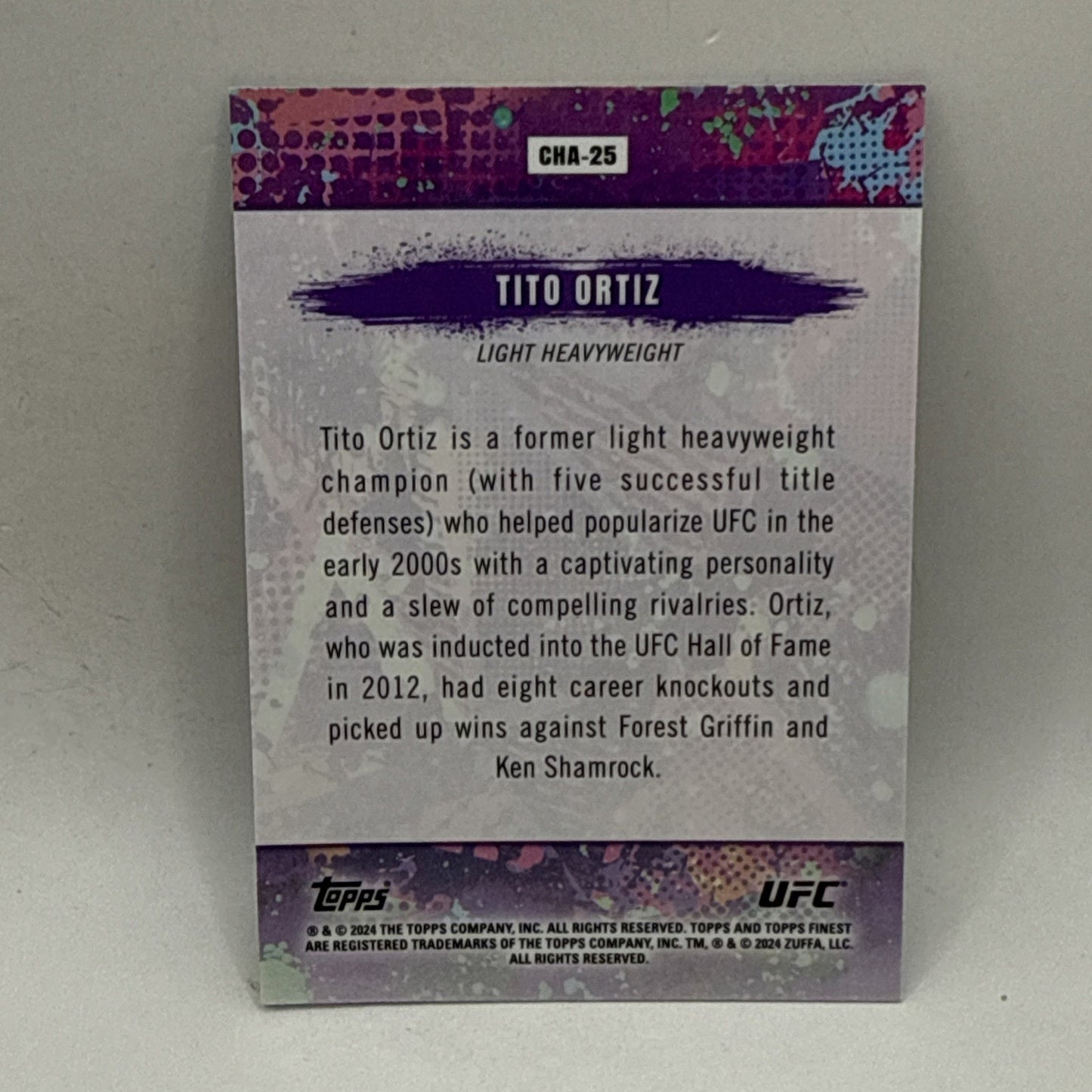 2024 Topps Finest UFC - Chaos Tito Ortiz #CHA-25 MMA Trading Card