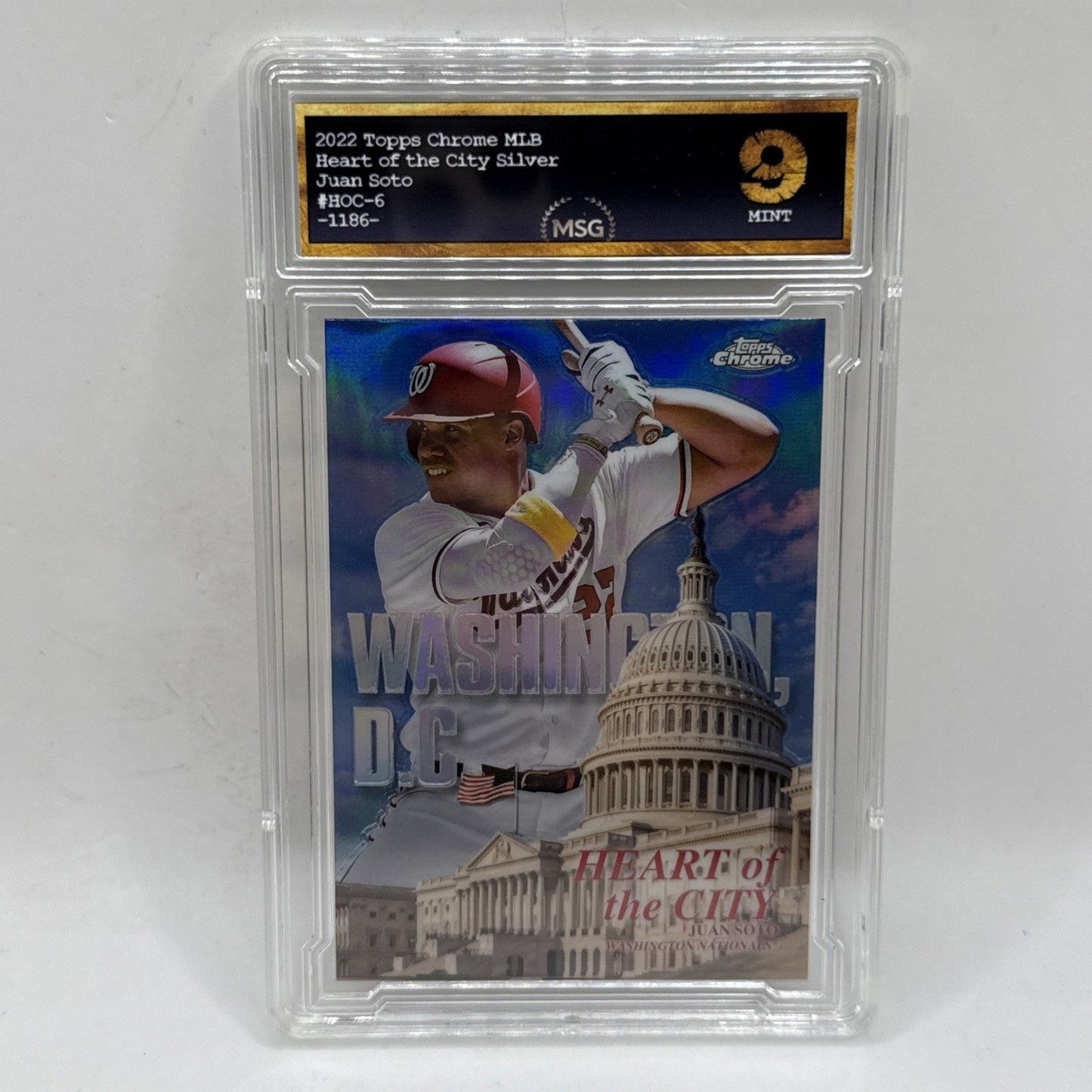 JUAN SOTO! #HOC6 2022 Topps Chrome HEART OF THE CITY Graded 9 Mint MLB