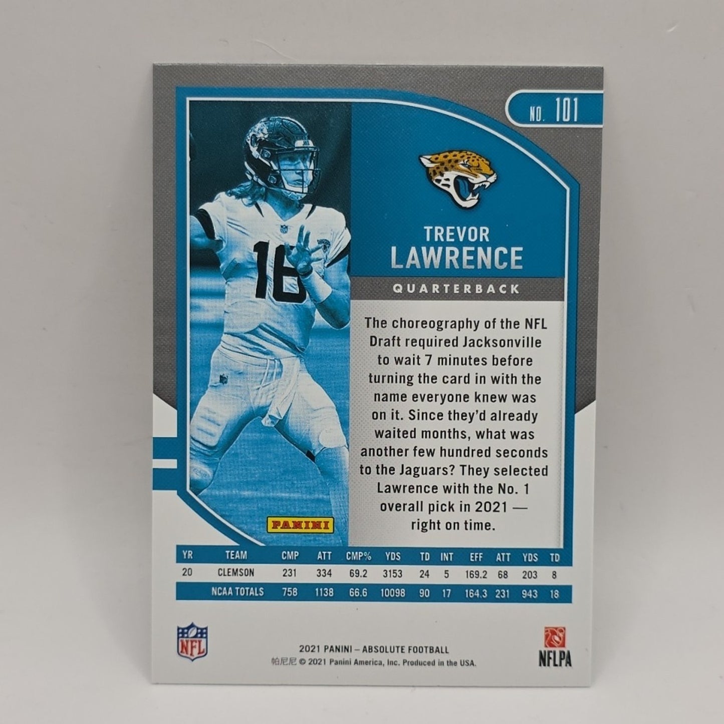 2021 Panini Absolute ROOKIE RC # 101 TREVOR LAWRENCE JACKSONVILLE EXCEPTIONAL!