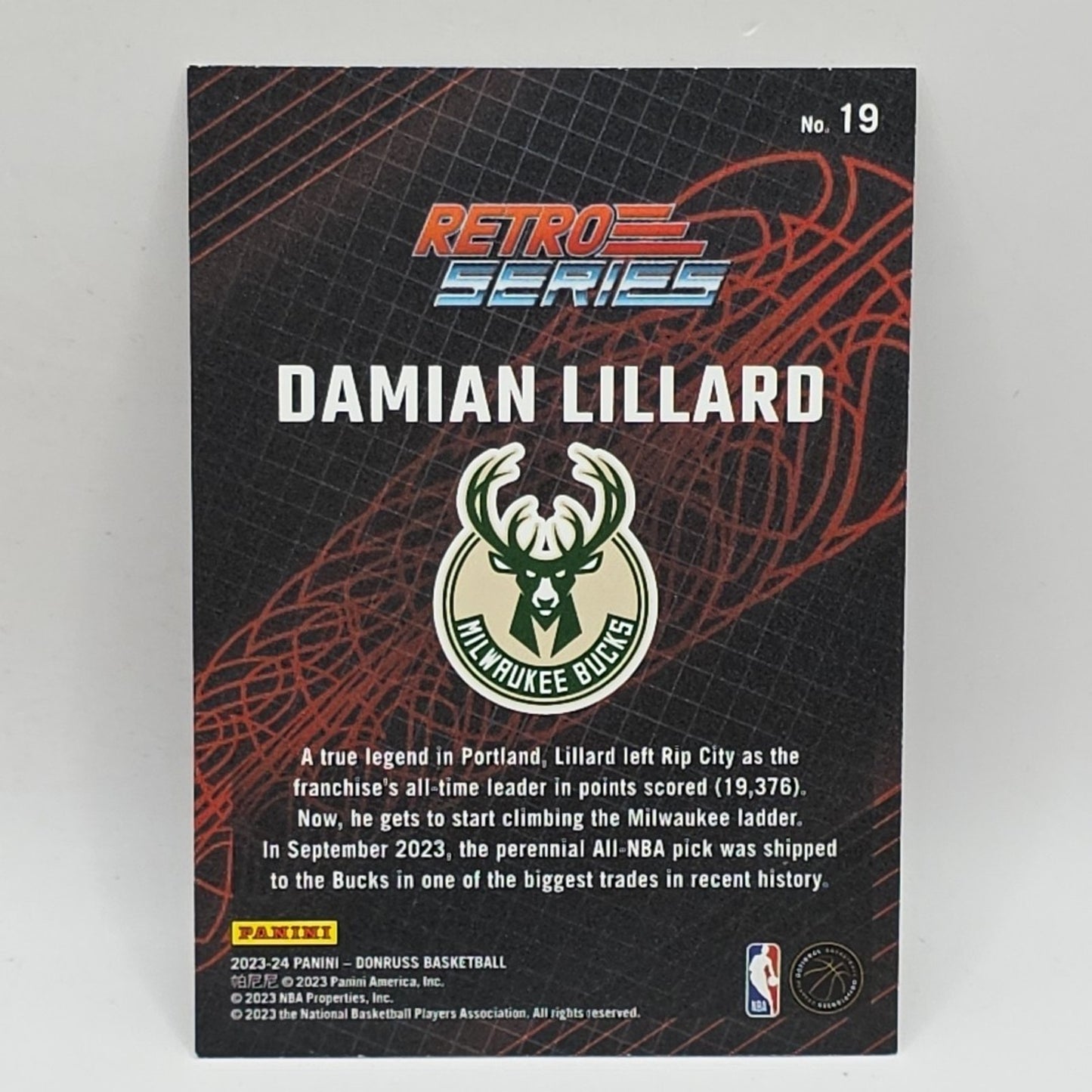 2023-24 Donruss DAMIAN LILLARD Retro Series Press Proof #19 Bucks