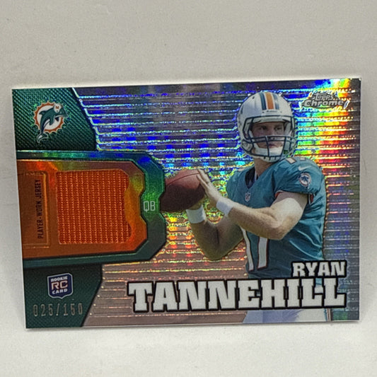 2012 Topps Chrome Refractor #30 Ryan Tannehill Rookie JERSEY Dolphins NFL /150
