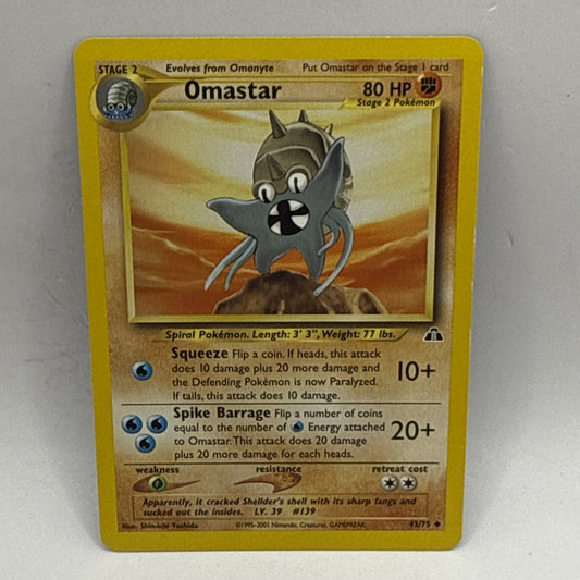 Omastar 43/75 Pokemon Neo Discovery Unlimited MP Tcg Collectible Card
