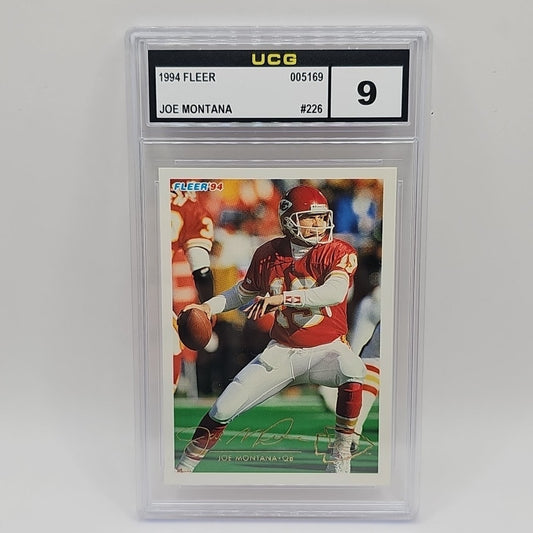 1994 Fleer #226 Joe Montana - NFL Kansas City Chiefs Graded 9 Card Hof