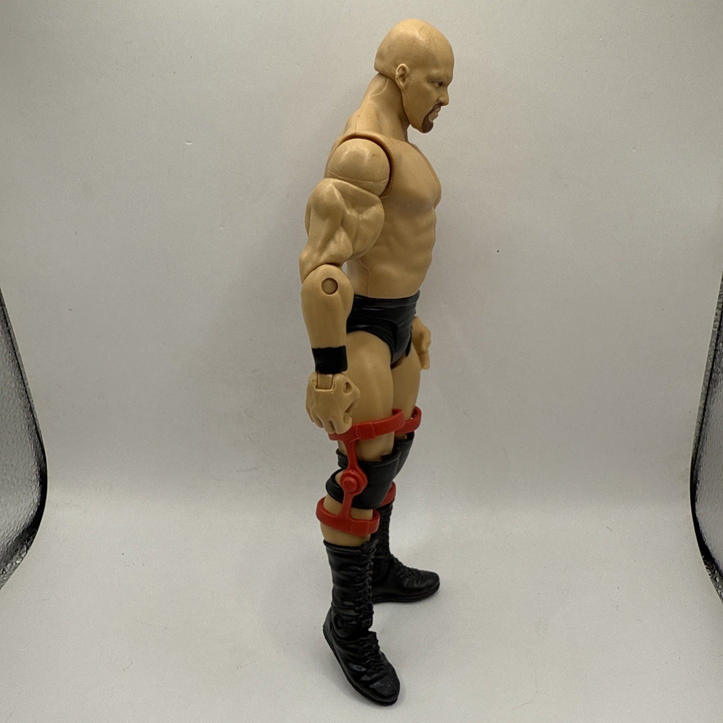 Stone Cold Steve Austin WWE WWF Action Figure With Red Knee Braces Toy