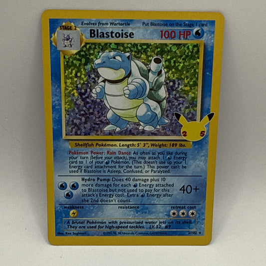 Blastoise 2/102 Celebrations: Classic Collection Holo LP Pokémon Tcg Card