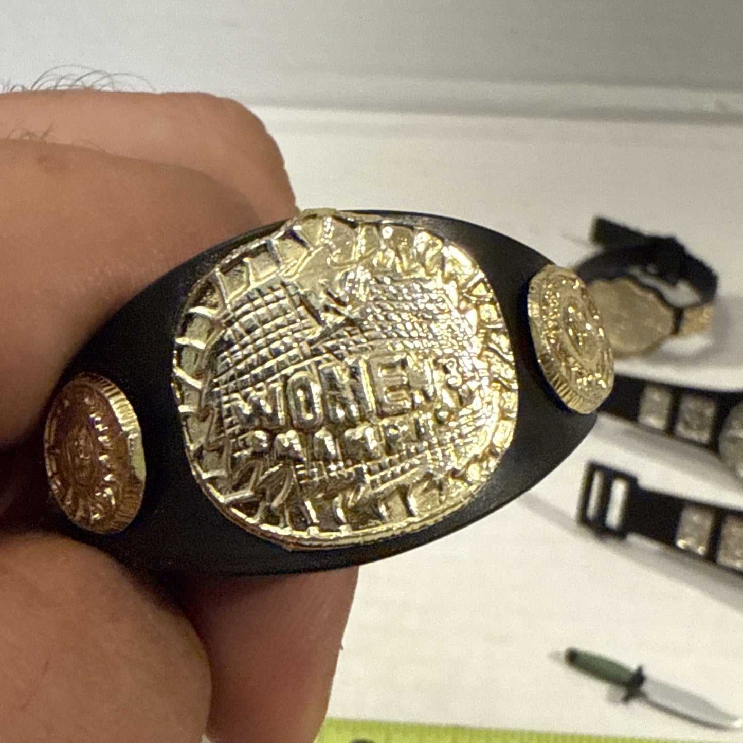 WWE Tag Team Championship Title Belt Set lot Of Action Figure Accessories TNA