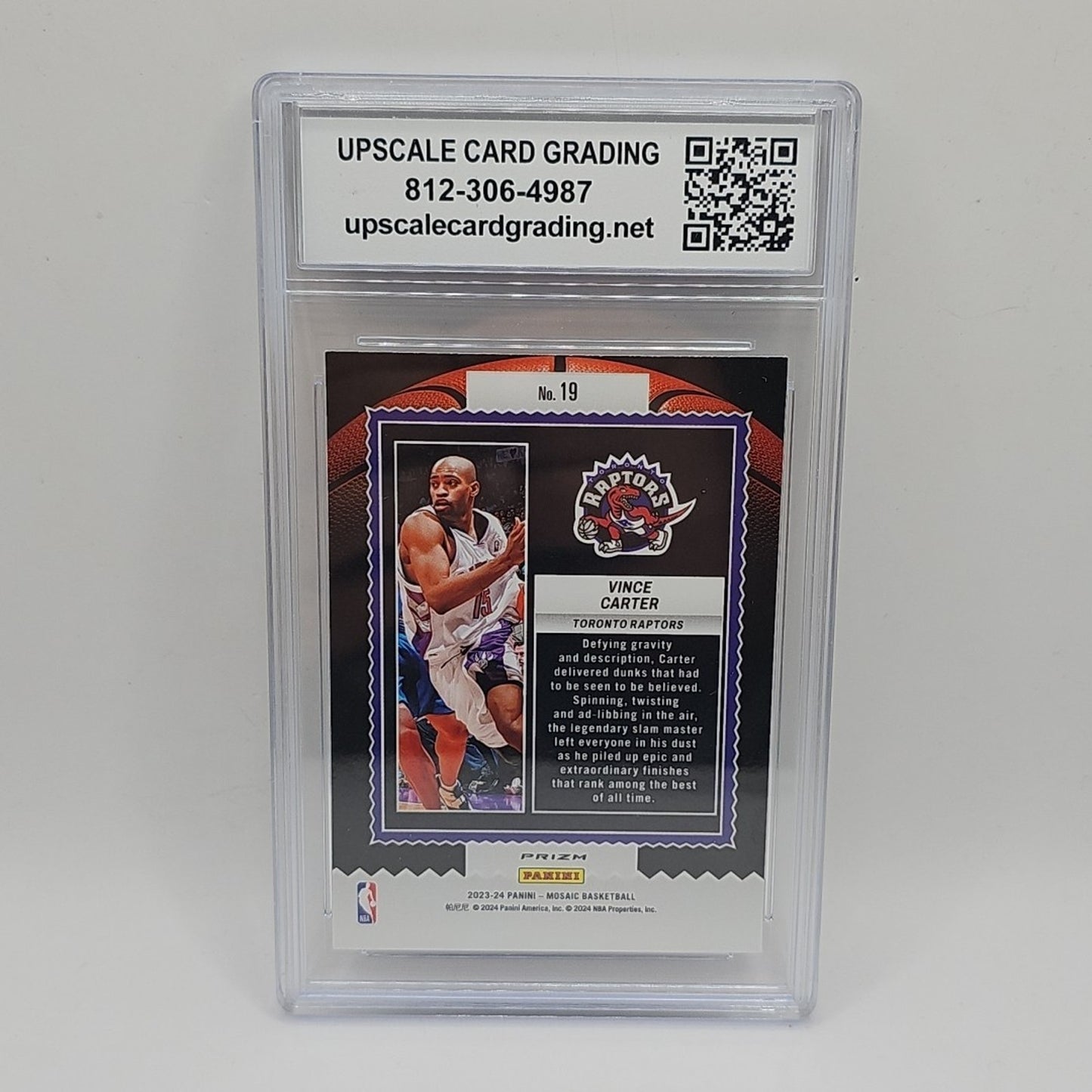 2023-24 Panini Mosaic #19 Vince Carter Jam Masters Green Prizm Graded 9 NBA