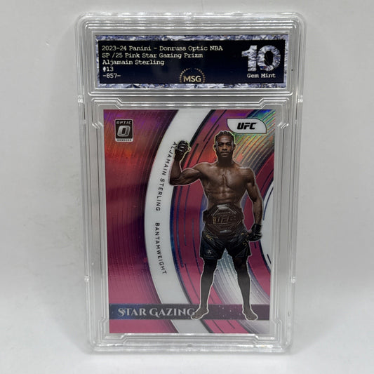 2022 Panini Donruss Optic Aljamain Sterling Stargazing /25 Pink SP Graded 10 Gem