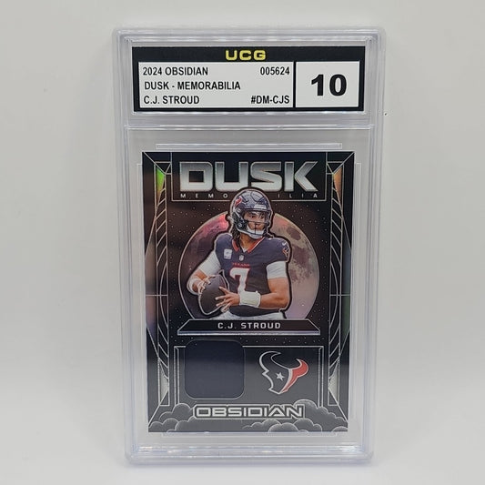 C.J. STROUD 2024 Panini Obsidian Dusk Memorabilia #DM-CJS Texans Graded 10