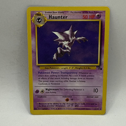 1999 Pokémon TCG Fossil Haunter Non Holo Rare 21/62 HP Collectible Card