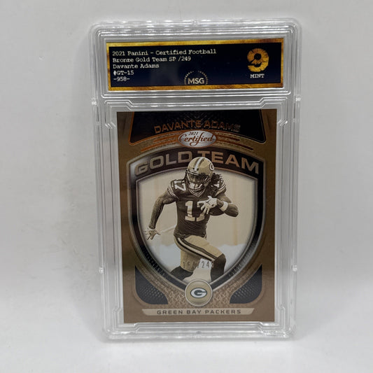 2021 Panini Certified Football Davante Adams Gold Team Mirror Gold /249 Graded 9