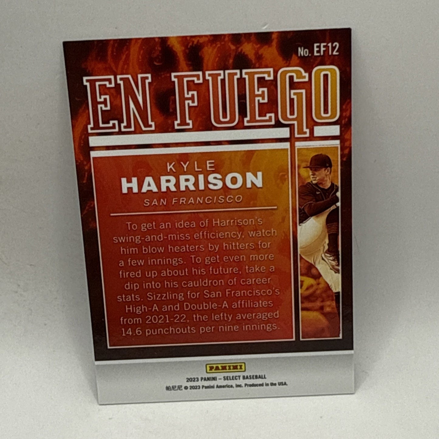2023 Panini Select En Fuego Kyle Harrison San Francisco Giants #EF12 MLB Card