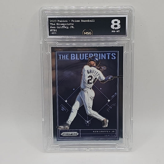 2023 Prizm The Blueprints Silver #TB1 Ken Griffey Jr. Seattle Mariners Graded 8
