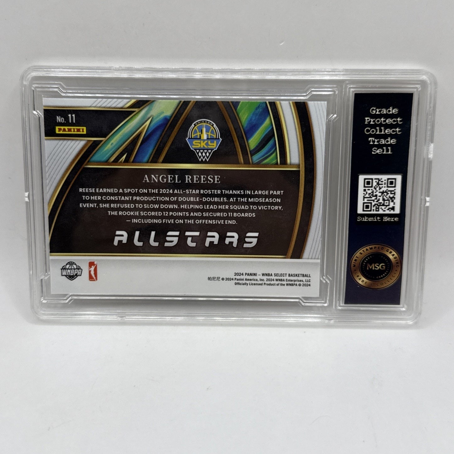 2024 Panini Select WNBA Angel Reese RC #11 All Stars Rookie SKY Graded 9