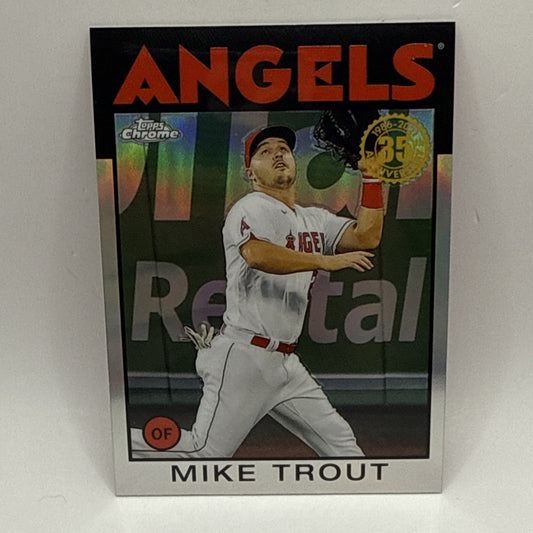 2021 Topps Chrome #89BC-2 Mike Trout Refractor Los Angeles Angels MLB Card