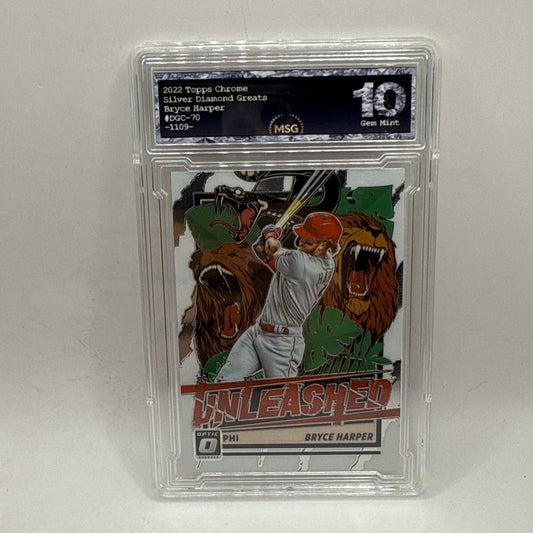 2021 Donruss Optic #UNL10 Bryce Harper Phillies Unleashed Graded 10 Gem Mint MLB