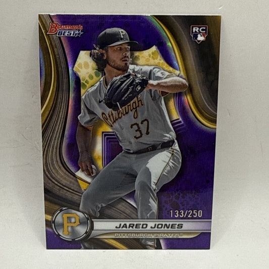JARED JONES 2024 BOWMAN'S BEST ROOKIE PURPLE REFRACTOR PIRATES RC /250