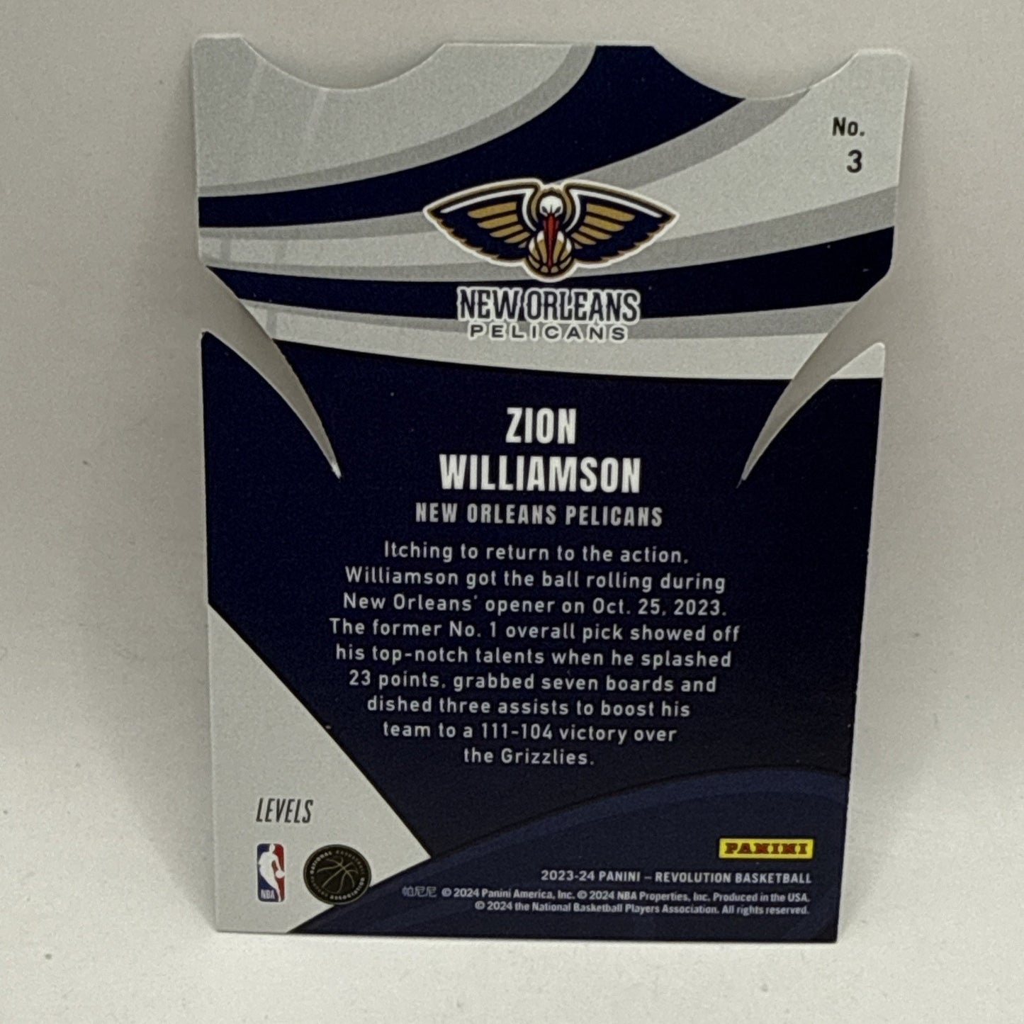 Zion Williamson Liftoff Die-Cut Insert #3 - 2023-24 Panini Revolution Pelicans