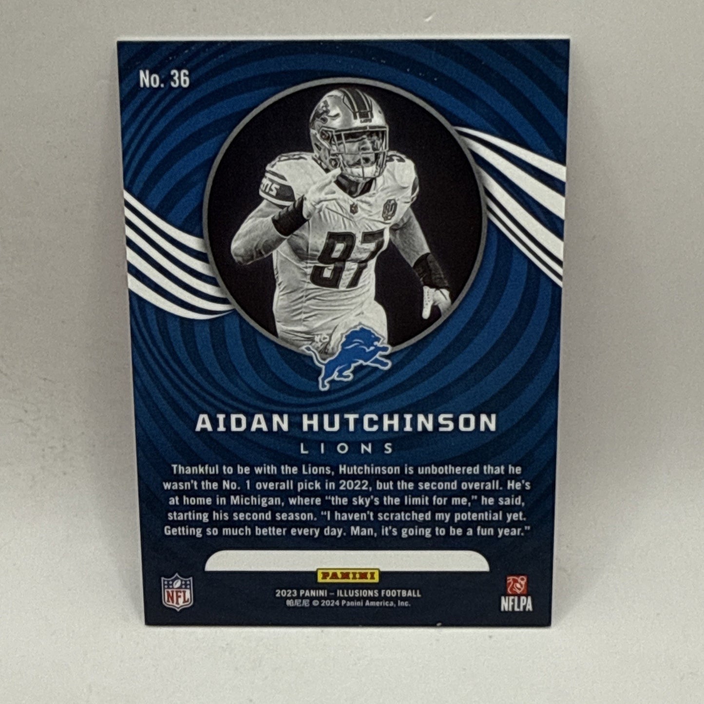 2023 Panini-Illusions Aidan Hutchinson RC /399 Pink Parallel Detroit Lions NFL